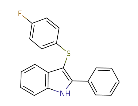 Molecular Structure of 1213786-17-4 (3-((4-fluorophenyl)thio)-2-phenyl-1H-indole)