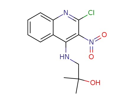 Molecular Structure of 133860-77-2 (1-[(2-chloro-3-nitro-4-quinolinyl)amino]-2-methyl-2-propanol)