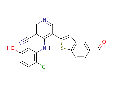 4-[(2-chloro-5-hydroxyphenyl)amino]-5-(5-formyl-1-benzothien-2-yl)nicotinonitrile