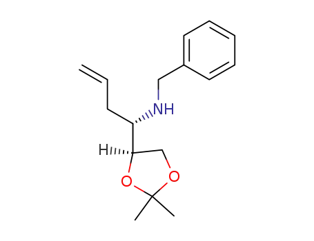 Molecular Structure of 147165-86-4 (<S-(R<sup>*</sup>,R<sup>*</sup>)>-2,2-dimethyl-N-(phenylmethyl)-α-(2-propenyl)-1,3-dioxolane-4-methanamine)
