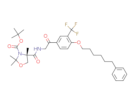 (S)-tert-butyl 2,2,4-trimethyl-4-(2-oxo-2-(4-(6-phenylhexyloxy)-3-(trifluoromethyl)phenyl)ethylcarbamoyl)oxazolidine-3-carboxylate
