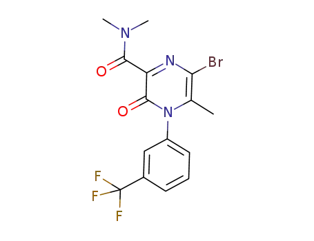 Molecular Structure of 956907-44-1 (6-bromo-N,N,5-trimethyl-3-oxo-4-[3-(trifluoromethyl)phenyl]-3,4-dihydropyrazine-2-carboxamide)
