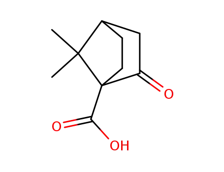 Molecular Structure of 464-78-8 (Bicyclo[2.2.1]heptane-1-carboxylic acid, 7,7-dimethyl-2-oxo-)