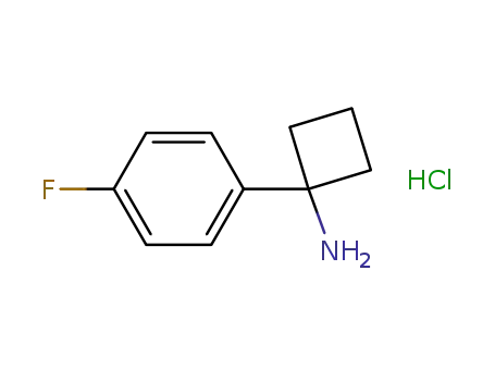 Molecular Structure of 1216658-90-0 (1-(4-Fluorophenyl)cyclobutan-1-aMine, HCl)