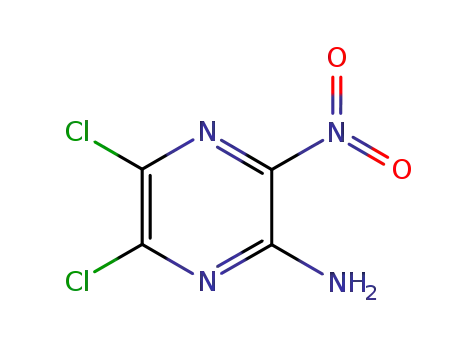 Molecular Structure of 87155-51-9 (Pyrazinamine, 5,6-dichloro-3-nitro-)