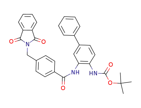 Molecular Structure of 1003316-11-7 (N-[3-[[4-[(1,3-Dihydro-1,3-dioxo-2H-isoindol-2-yl)methyl]benzoyl]amino][1,1'-biphenyl]-4-yl]carbamic Acid tert-Butyl Ester)