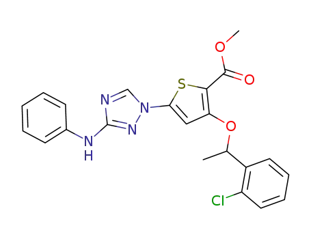 3-[1-(2-chloro-phenyl)-ethoxy]-5-(3-phenylamino-[1,2,4]triazol-1-yl)-thiophene-2-carboxylic acid methyl ester