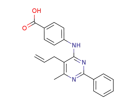 Molecular Structure of 300837-31-4 (4-[(5-Allyl-6-methyl-2-phenyl-4-pyrimidinyl)amino]benzoic acid)
