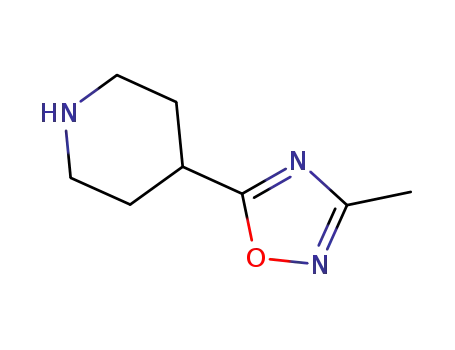 Molecular Structure of 795310-41-7 (4-(3-METHYL-1,2,4-OXADIAZOL-5-YL)PIPERIDINE)