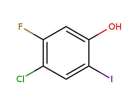 Molecular Structure of 1235407-15-4 (4-chloro-5-fluoro-2-iodophenol)