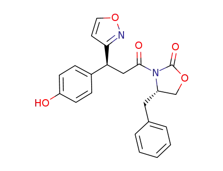 (S)-4-benzyl-3-((S)-3-(4-hydroxyphenyl)-3-(isoxazol-3-yl)propanoyl)oxazolidin-2-one