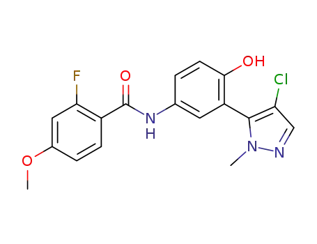 N-(3-(4-chloro-1-methyl-1H-pyrazol-5-yl)-4-hydroxyphenyl)-2-fluoro-4-methoxybenzamide