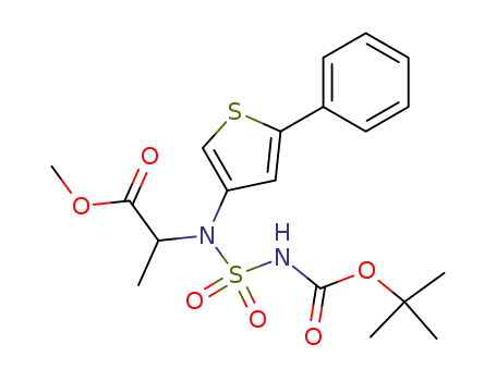 methyl 2-((N-(tert-butoxycarbonyl)sulfamoyl)(5-phenylthiophen-3-yl)amino)propanoate