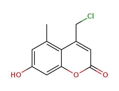 Molecular Structure of 1380390-20-4 (4-(chloromethyl)-7-hydroxy-5-methyl-2H-chromen-2-one)