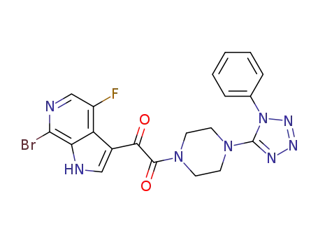 1-(7-bromo-4-fluoro-1H-pyrrolo[2,3-c]pyridin-3-yl)-2-(4-(1-phenyl-1H-tetrazol-5-yl)piperazin-1-yl)ethane-1,2-dione