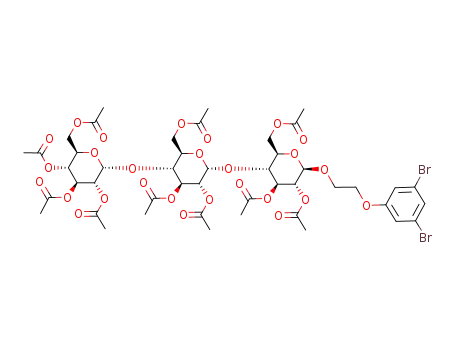 2-(3,5-dibromophenoxy)ethyl 2,3,6-tri-O-acetyl-4-O-[2,3,6-tri-O-acetyl-4-O-(2,3,4,6-tetra-O-acetyl-α-D-glucopyranosyl)-α-D-glucopyranosyl]-β-D-glucopyranoside