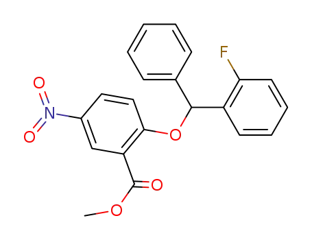 Benzoic acid, 2-[(2-fluorophenyl)phenylmethoxy]-5-nitro-, methyl ester