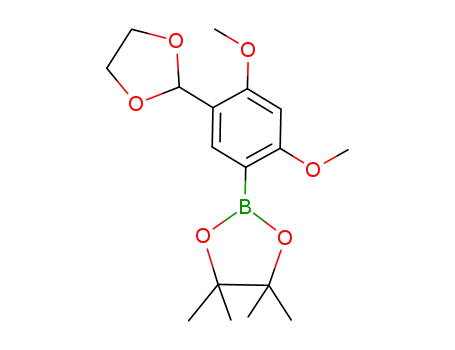 Molecular Structure of 552845-85-9 (2-(5-[1,3]DIOXOLAN-2-YL-2,4-DIMETHOXY-PHENYL)-BORONIC ACID PINACOL ESTER)