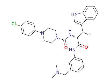 4-(4-chlorophenyl)-N-[(1R,2S)-1-[({3-[(dimethylamino)methyl]phenyl}amino)carbonyl]-2-(1H-indol-3-yl)propyl]piperazine-1-carboxamide