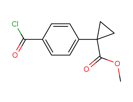 Molecular Structure of 630385-19-2 (Cyclopropanecarboxylic acid, 1-[4-(chlorocarbonyl)phenyl]-, methyl
ester)