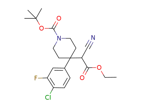 tert-butyl 4-(4-chloro-3-fluorophenyl)-4-(1-cyano-2-ethoxy-2-oxoethyl)piperidine-1-carboxylate