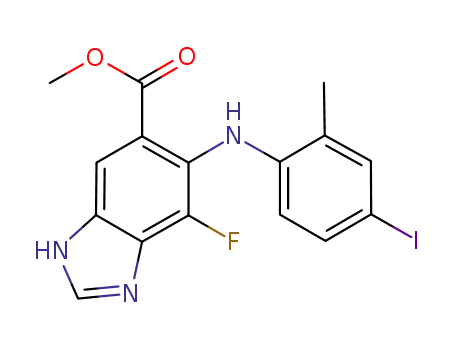 1H-Benzimidazole-5-carboxylic acid,
7-fluoro-6-[(4-iodo-2-methylphenyl)amino]-, methyl ester