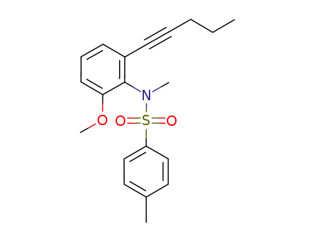 Molecular Structure of 937390-49-3 (2-methoxy-N-methyl-6-(1-pentynyl)-N-tosylaniline)