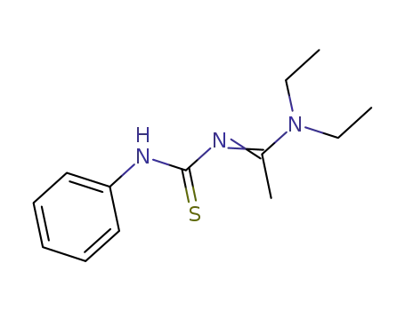 Molecular Structure of 84764-66-9 (Ethanimidamide, N,N-diethyl-N'-[(phenylamino)thioxomethyl]-)