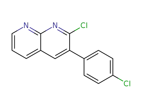 Molecular Structure of 439277-55-1 (2-chloro-3-(4-chlorophenyl)-1,8-naphthyridine)
