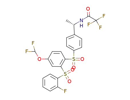 Molecular Structure of 447460-09-5 (Acetamide,
N-[(1S)-1-[4-[[4-(difluoromethoxy)-2-[(2-fluorophenyl)sulfonyl]phenyl]sulf
onyl]phenyl]ethyl]-2,2,2-trifluoro-)