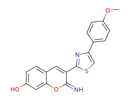 Molecular Structure of 637040-53-0 (2H-1-Benzopyran-7-ol, 2-imino-3-[4-(4-methoxyphenyl)-2-thiazolyl]-)