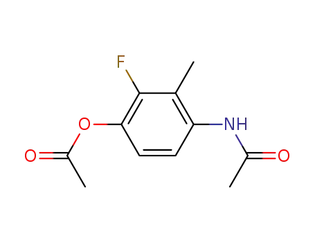Molecular Structure of 478841-23-5 (4-(acetylamino)-2-fluoro-3-methylphenyl acetate)