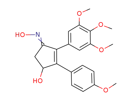 Molecular Structure of 631900-99-7 (2-Cyclopenten-1-one,
4-hydroxy-3-(4-methoxyphenyl)-2-(3,4,5-trimethoxyphenyl)-, oxime)