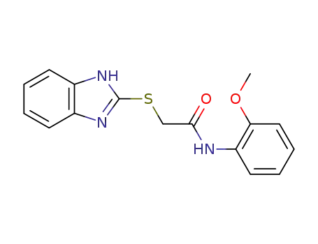 Molecular Structure of 83408-88-2 (2-(1H-Benzimidazol-2-ylthio)-N-(2-methoxyphenyl)acetamide)