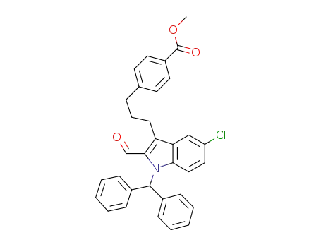 Benzoic acid,
4-[3-[5-chloro-1-(diphenylmethyl)-2-formyl-1H-indol-3-yl]propyl]-, methyl
ester