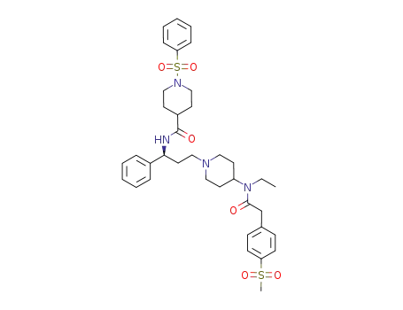 4-Piperidinecarboxamide,
N-[(1S)-3-[4-[ethyl[[4-(methylsulfonyl)phenyl]acetyl]amino]-1-piperidinyl]-
1-phenylpropyl]-1-(phenylsulfonyl)-