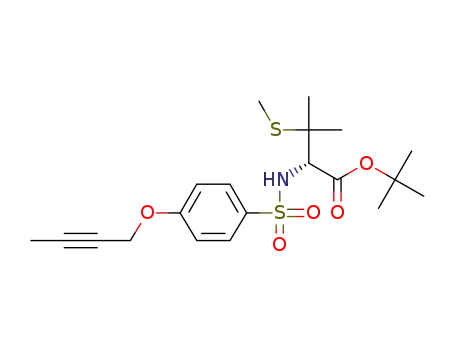 Molecular Structure of 287407-28-7 (2-([{4-but-2-ynyloxy-benzene}sulfonyl]amino)-3-methyl-3-[(methyl)sulfanyl]-butyric acid tert-butyl ester)