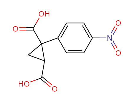 Molecular Structure of 93579-36-3 (1,2-Cyclopropanedicarboxylic acid, 1-(4-nitrophenyl)-)