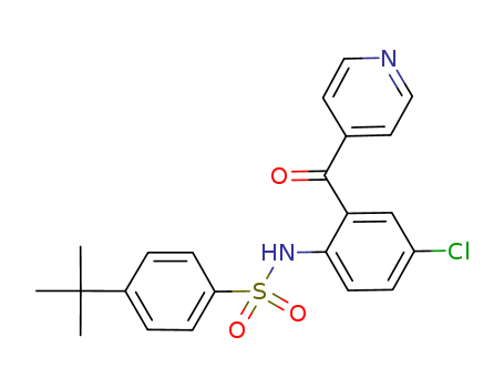 Molecular Structure of 698394-72-8 (Benzenesulfonamide,
N-[4-chloro-2-(4-pyridinylcarbonyl)phenyl]-4-(1,1-dimethylethyl)-)
