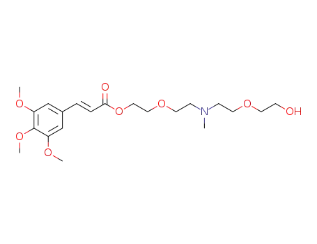 Molecular Structure of 870449-71-1 (2-Propenoic acid, 3-(3,4,5-trimethoxyphenyl)-,
2-[2-[[2-(2-hydroxyethoxy)ethyl]methylamino]ethoxy]ethyl ester, (2E)-)