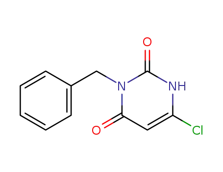 Molecular Structure of 5759-76-2 (2,4(1H,3H)-Pyrimidinedione, 6-chloro-3-(phenylmethyl)-)