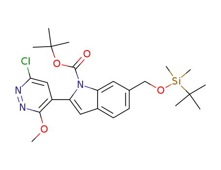 6-(tert-butyldimethylsiloxymethyl)-2-(6-chloro-3-methoxy-pyridazin-4-yl)-indole-1-carboxylic acid tert-butyl ester