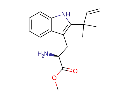 Molecular Structure of 170025-57-7 (L-Tryptophan, 2-(1,1-dimethyl-2-propenyl)-, methyl ester)