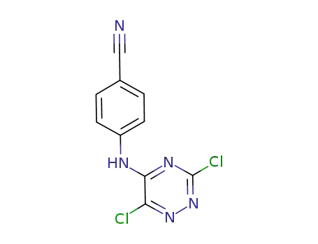 Molecular Structure of 749250-09-7 (Benzonitrile, 4-[(3,6-dichloro-1,2,4-triazin-5-yl)amino]-)