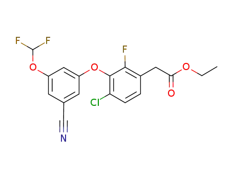 [4-Chloro-3-(3-cyano-5-difluoromethoxy-phenoxy)-2-fluoro-phenyl]-acetic acid ethyl ester