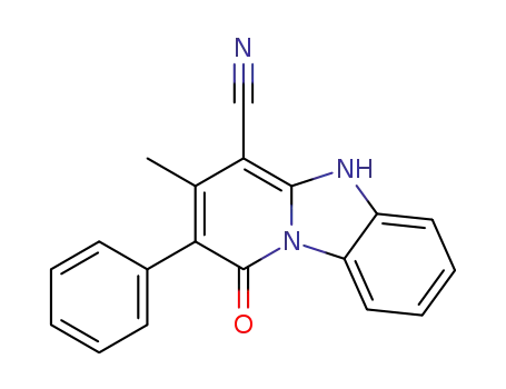 Molecular Structure of 577775-45-2 (3-methyl-1-oxo-2-phenyl-1H,5H-pyrido[1,2-a]benzimidazole-4-carbonitrile)