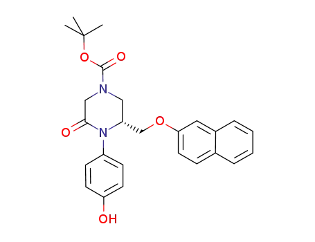 1-Piperazinecarboxylic acid,
4-(4-hydroxyphenyl)-3-[(2-naphthalenyloxy)methyl]-5-oxo-,
1,1-dimethylethyl ester, (3R)-