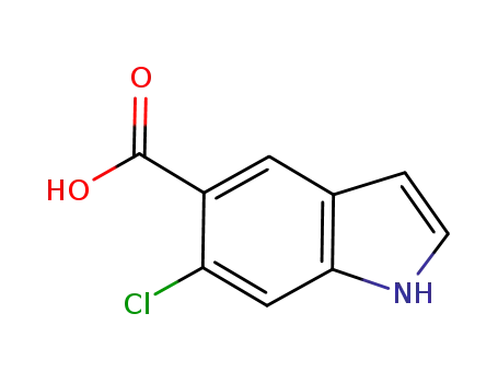 Molecular Structure of 256935-86-1 (6-chloro-1H-Indole-5-carboxylic acid)