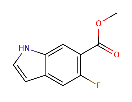 Molecular Structure of 1227268-61-2 (5-Fluoro-indole-6-carboxylic acid Methyl ester)