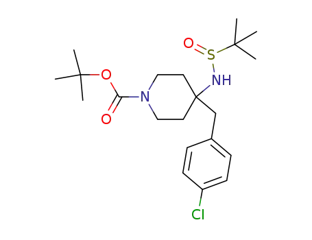 4-(4-chlorobenzyl)-4-(2-methylpropane-2-sulfinylamino)piperidine-1-carboxylic acid tert-butyl ester